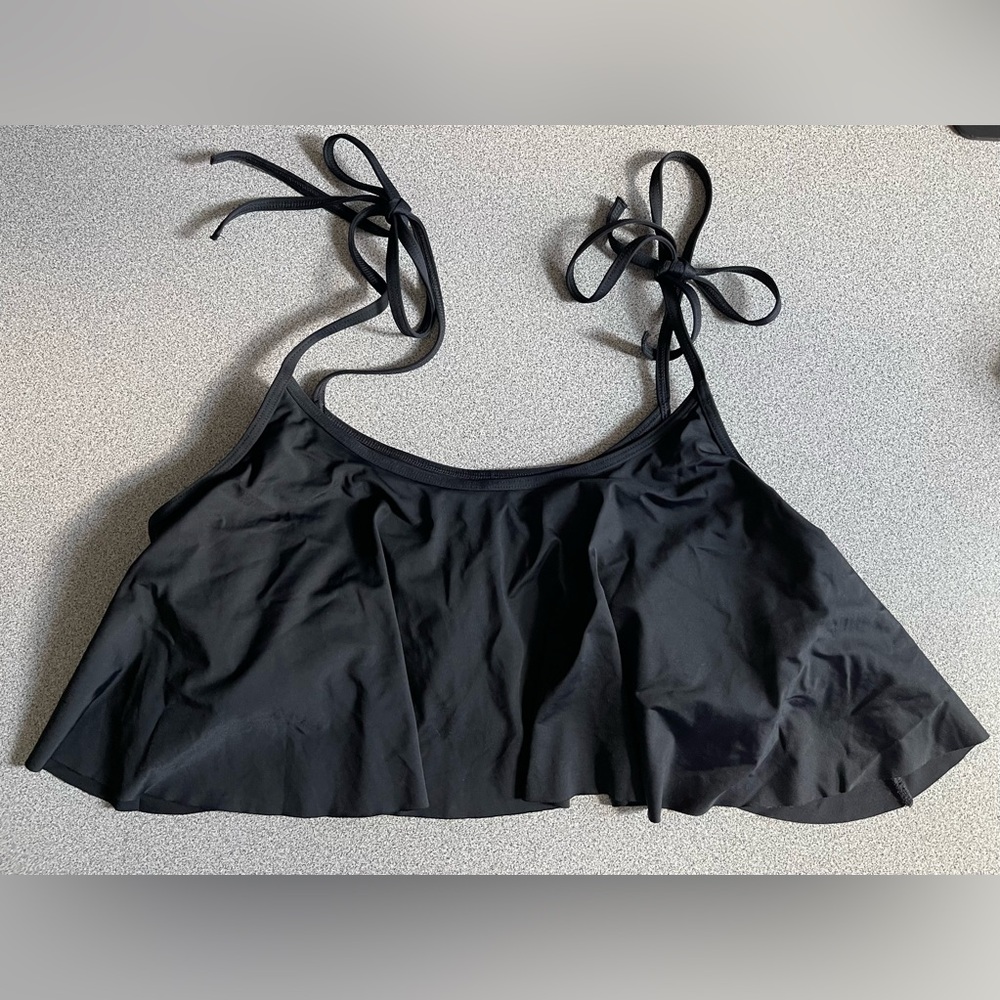 Tropik Black Flutter Bikini Top Size Large